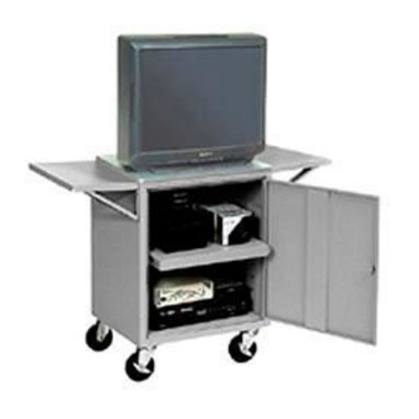 Global Equipment Set Of 2 Gray Side Shelves For Security Audio Visual Cart 241863GY